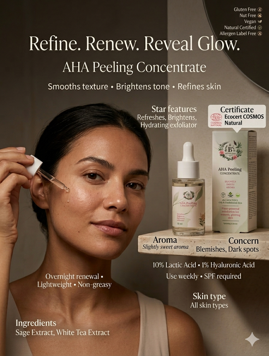 A woman using aha peeling concentrate.