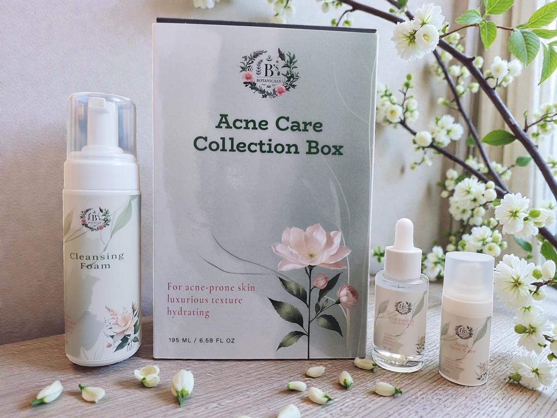 An Acne treatment collection for a complete skin routine.