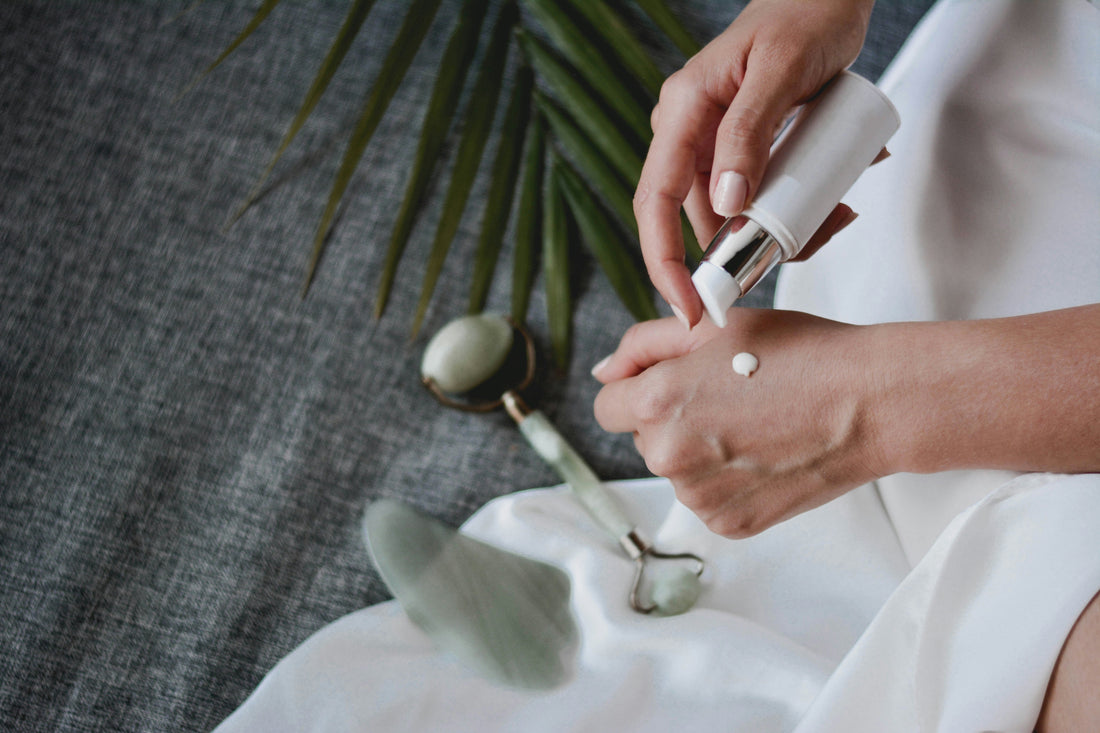 Serum being used on the palm of hand.