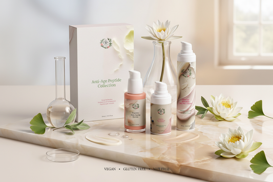 B's Botanicals Anti-Age Peptide Collection — complete 3-step peptide skincare routine for fine lines, firmness and deep hydration