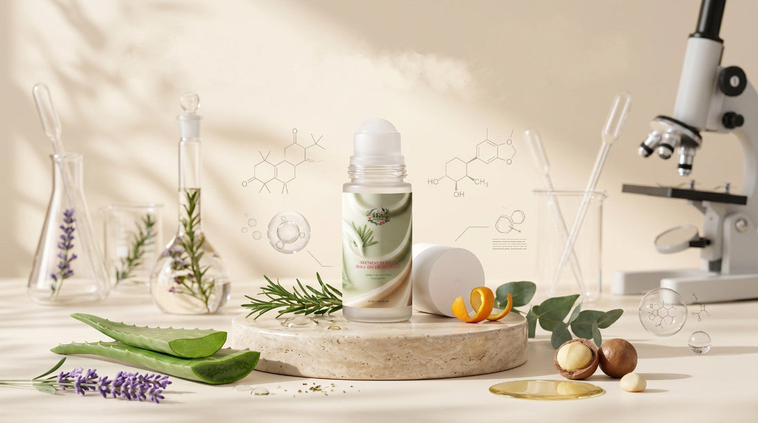 Gentle botanical deodorant suitable for sensitive underarm skin with skin-conditioning ingredients.