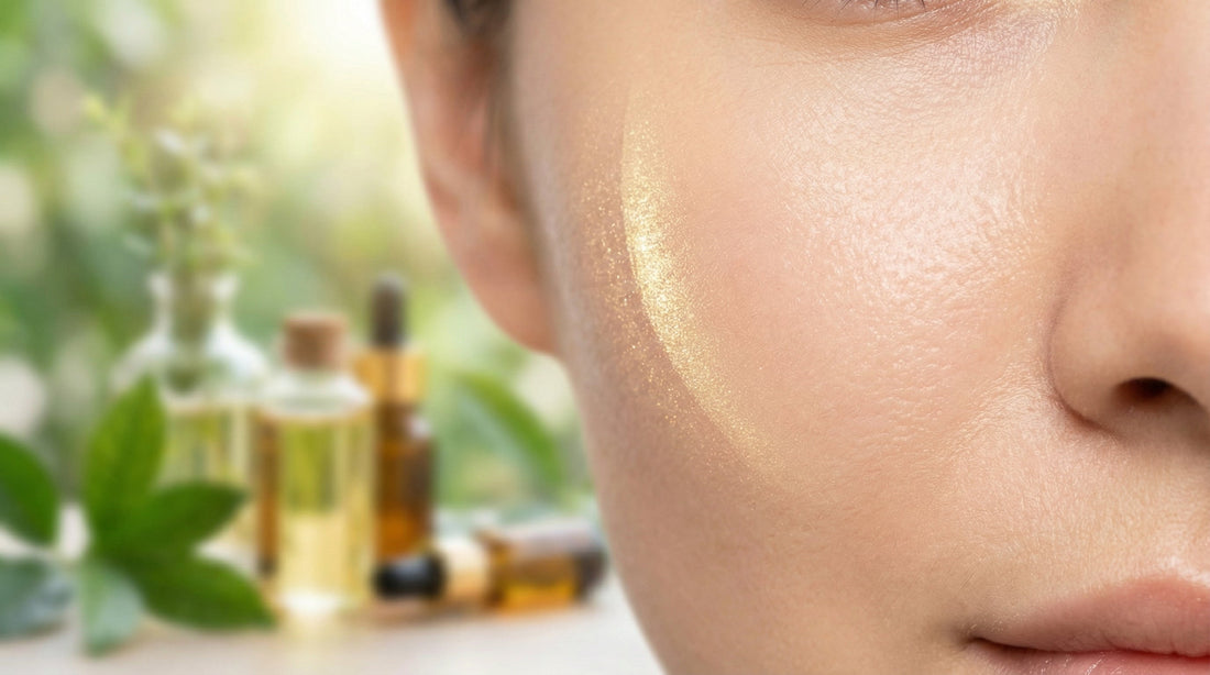 A face glowing after using botanical skin care products