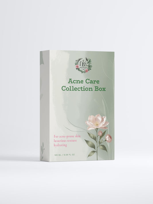 Acne Care Collection Box with floral design on a white background