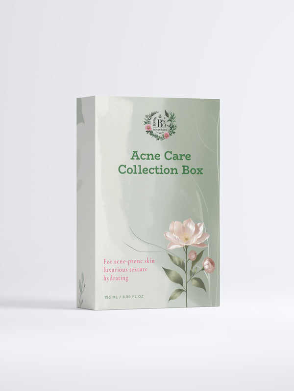Acne Care Collection Box with floral design on a white background