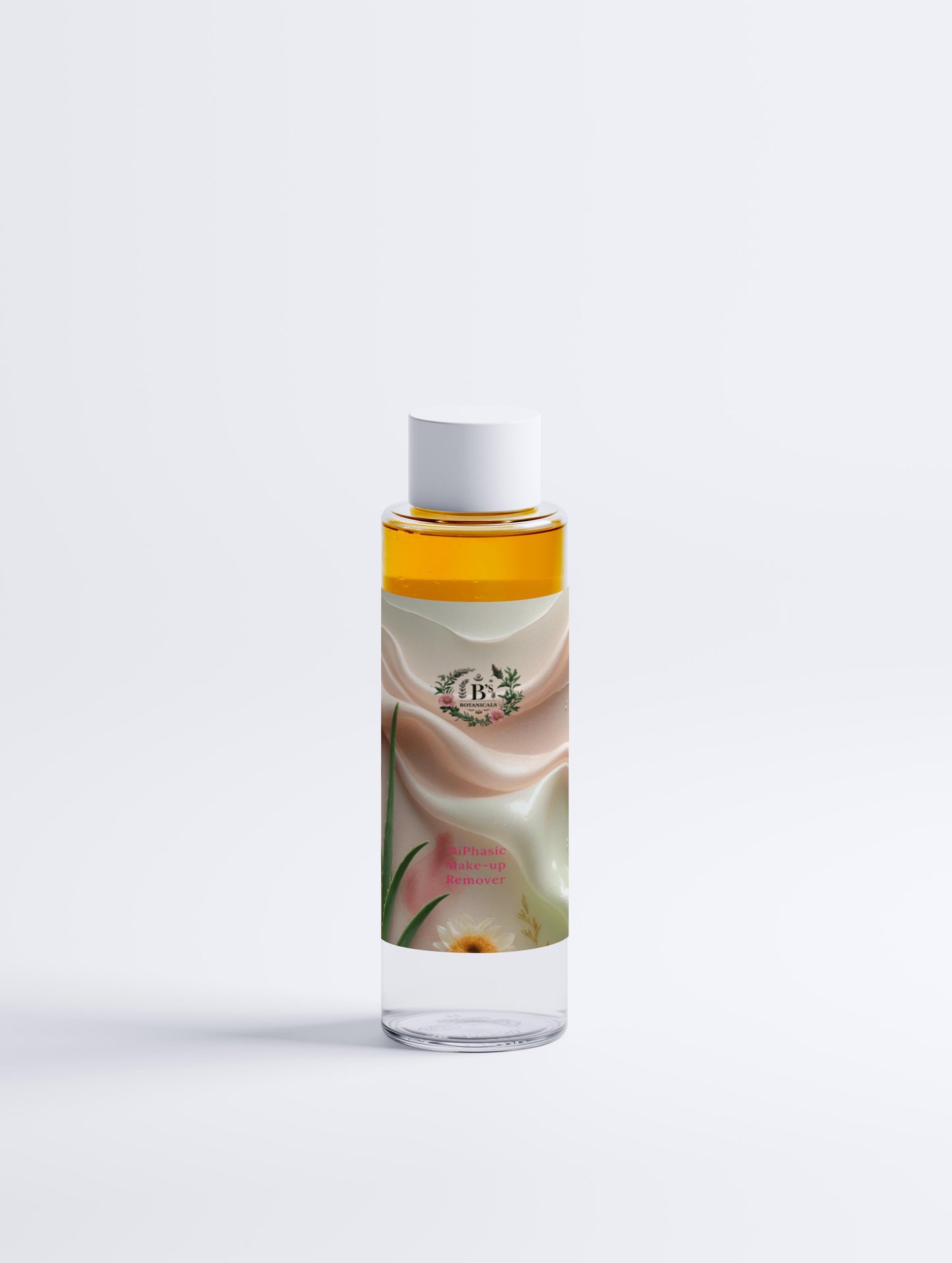 Bottle with floral design on a white background