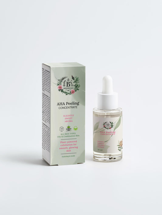 AHA peeling concentrate with 10% lactic acid and hyaluronic acid for smoother brighter hydrated skin.