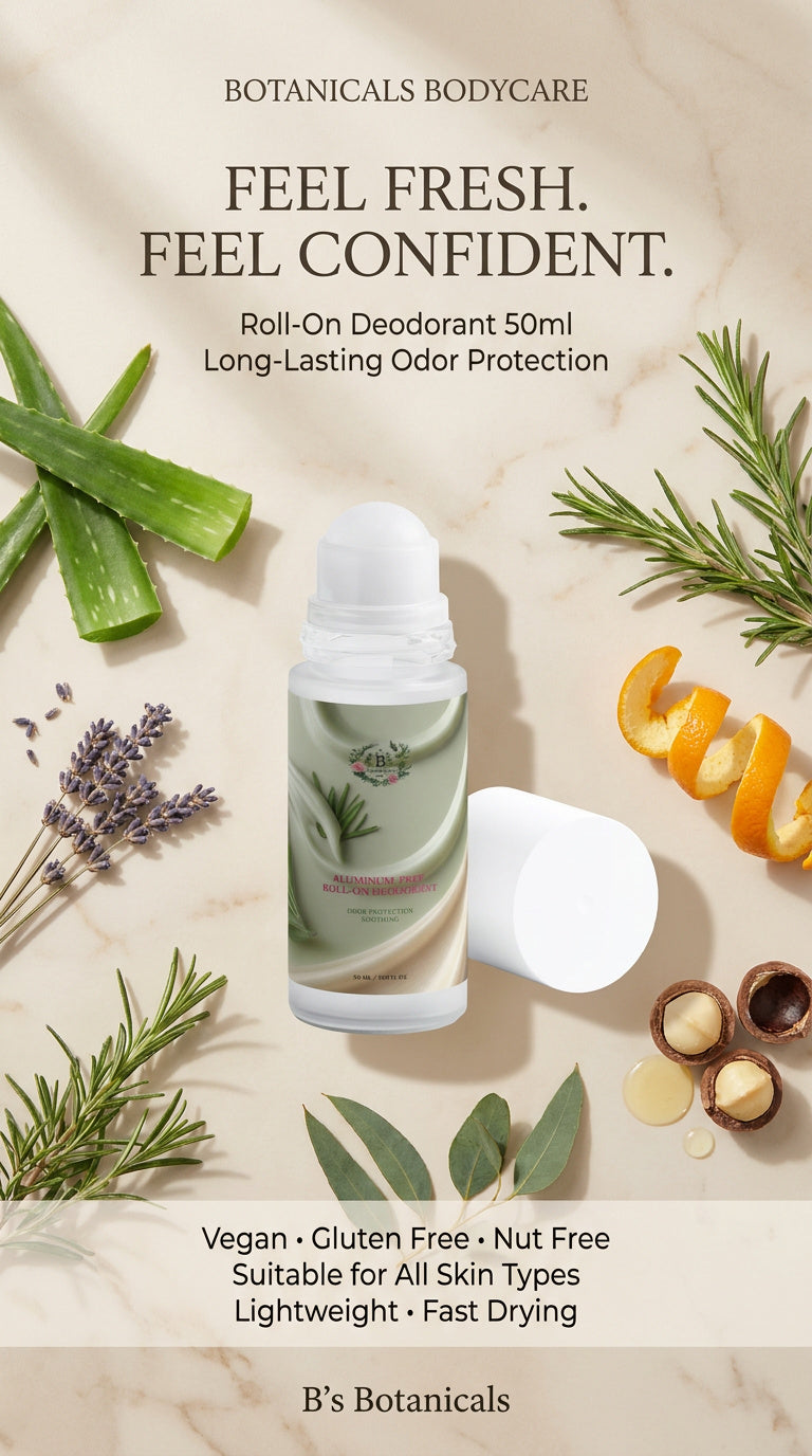 Premium Aloe Vera roll-on deodorant designed for all skin types with soothing botanical ingredients and everyday freshness.