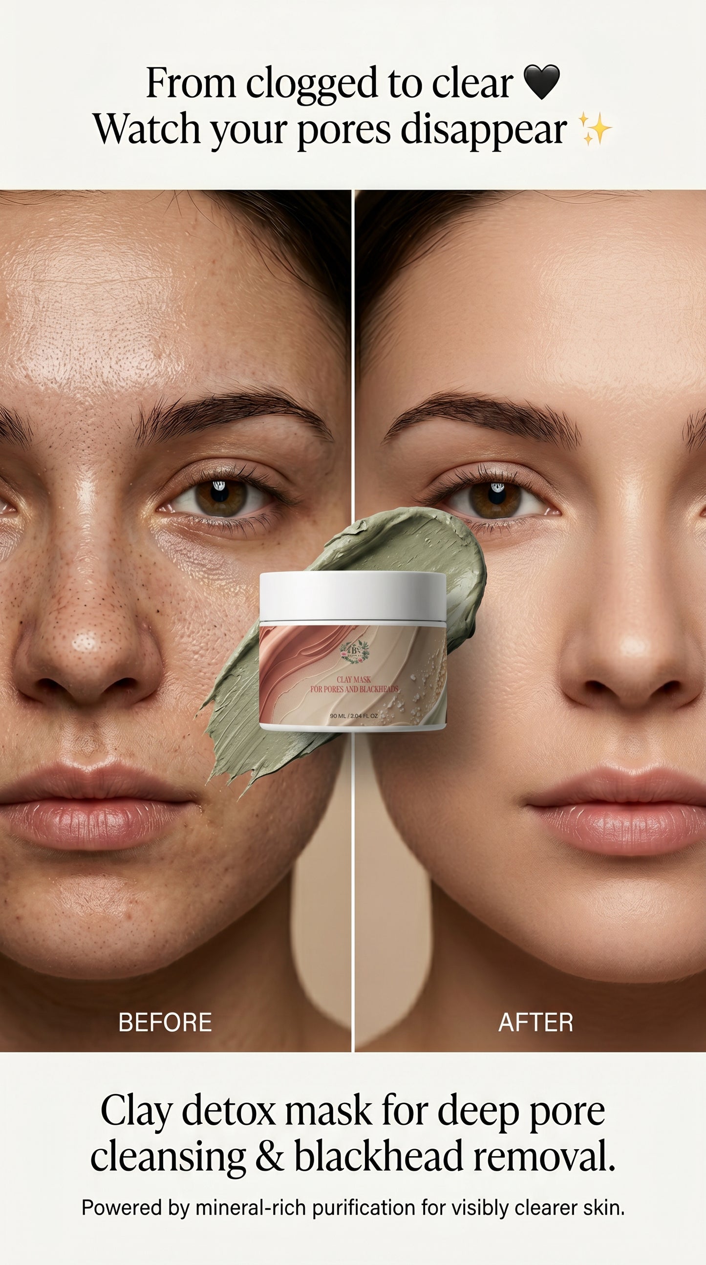 Botanical face mask for blackhead removal and balanced healthy skin