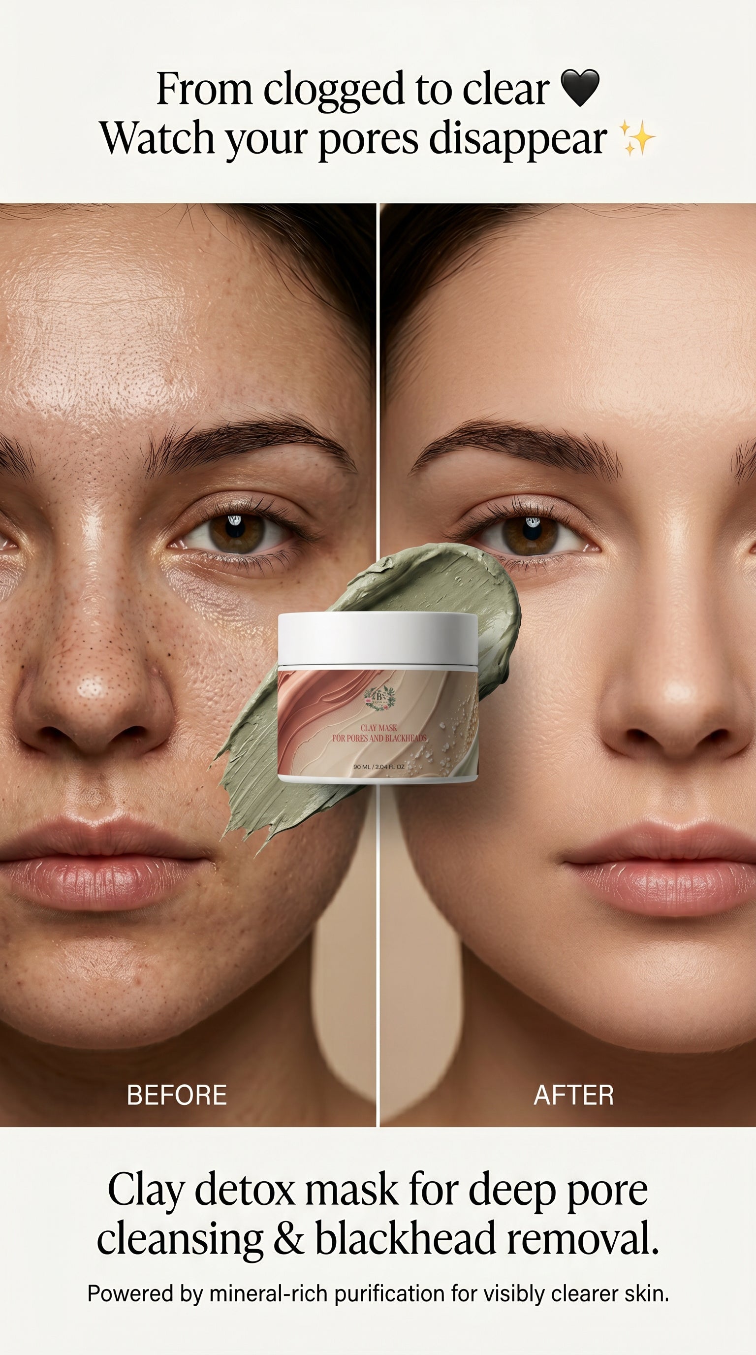 Botanical face mask for blackhead removal and balanced healthy skin