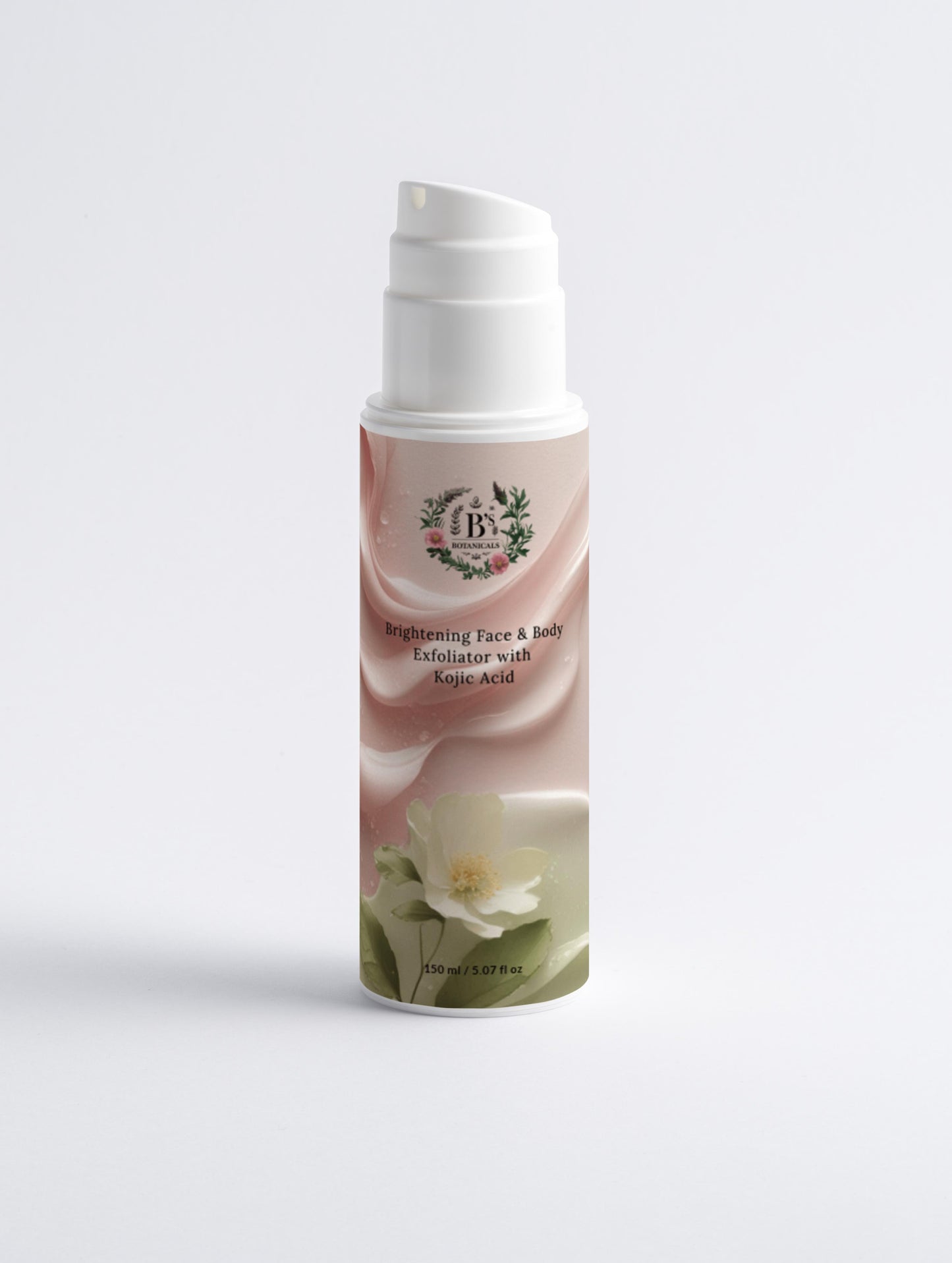 Brightening face and body exfoliator with Kojic Acid for dark spots, uneven skin tone, and smoother radiant skin
