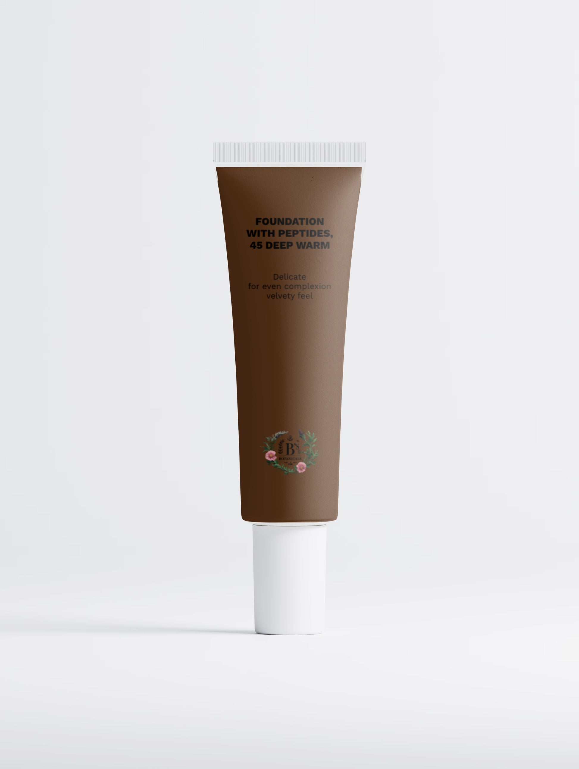 B’s Botanicals 45 Deep Warm peptide foundation for deep warm skin tones