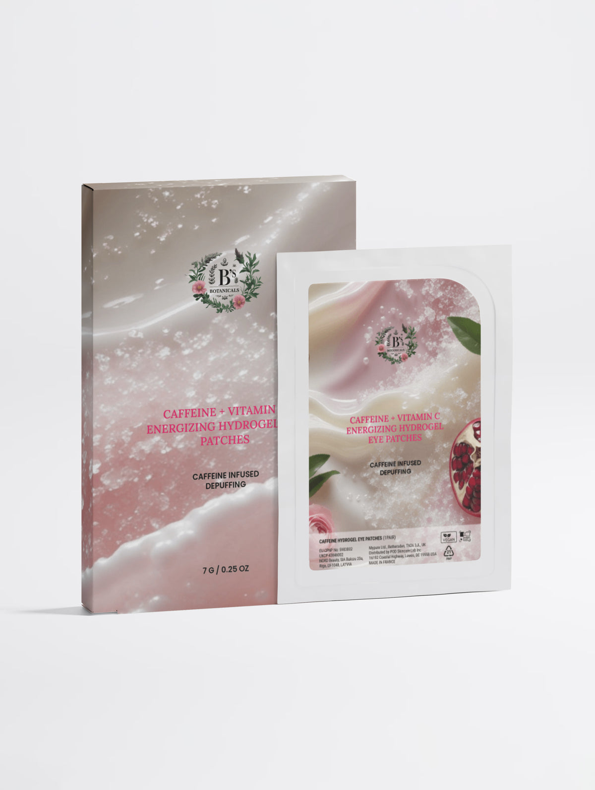 Caffeine and Vitamin C energizing hydrogel eye patches for refreshed and hydrated-looking eyes