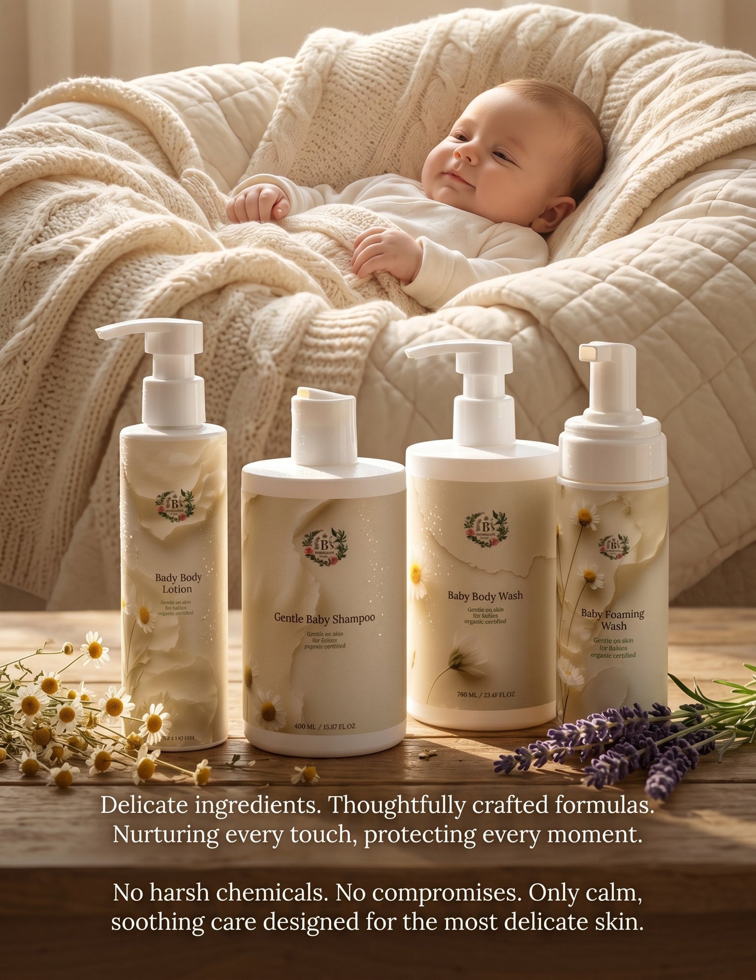 Complete baby care bundle 4 step newborn skincare routine gentle cleanse soothe protect and nourish set