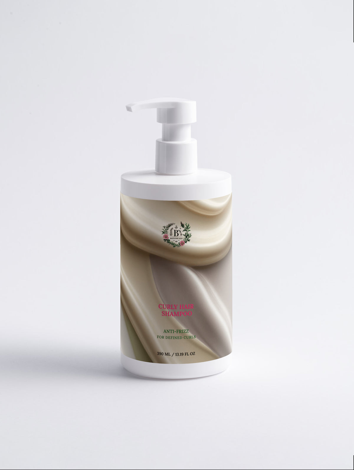 B’s Botanicals curly hair shampoo with botanical ingredients for softer, more manageable waves and curls.
