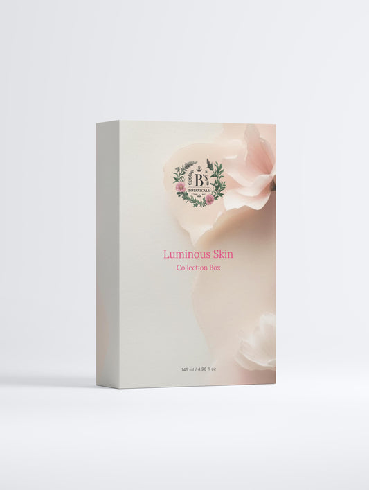 Luminous Skin Collection Box with botanical skincare products for hydration, glowing skin and healthy skin barrier support