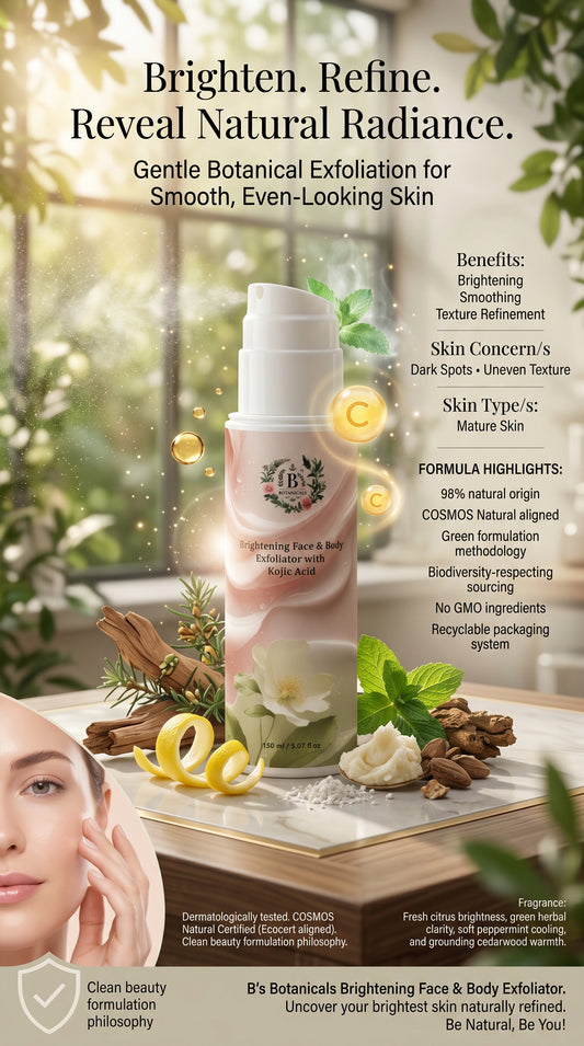 Kojic Acid exfoliating scrub helping reduce hyperpigmentation, dullness, and rough skin texture