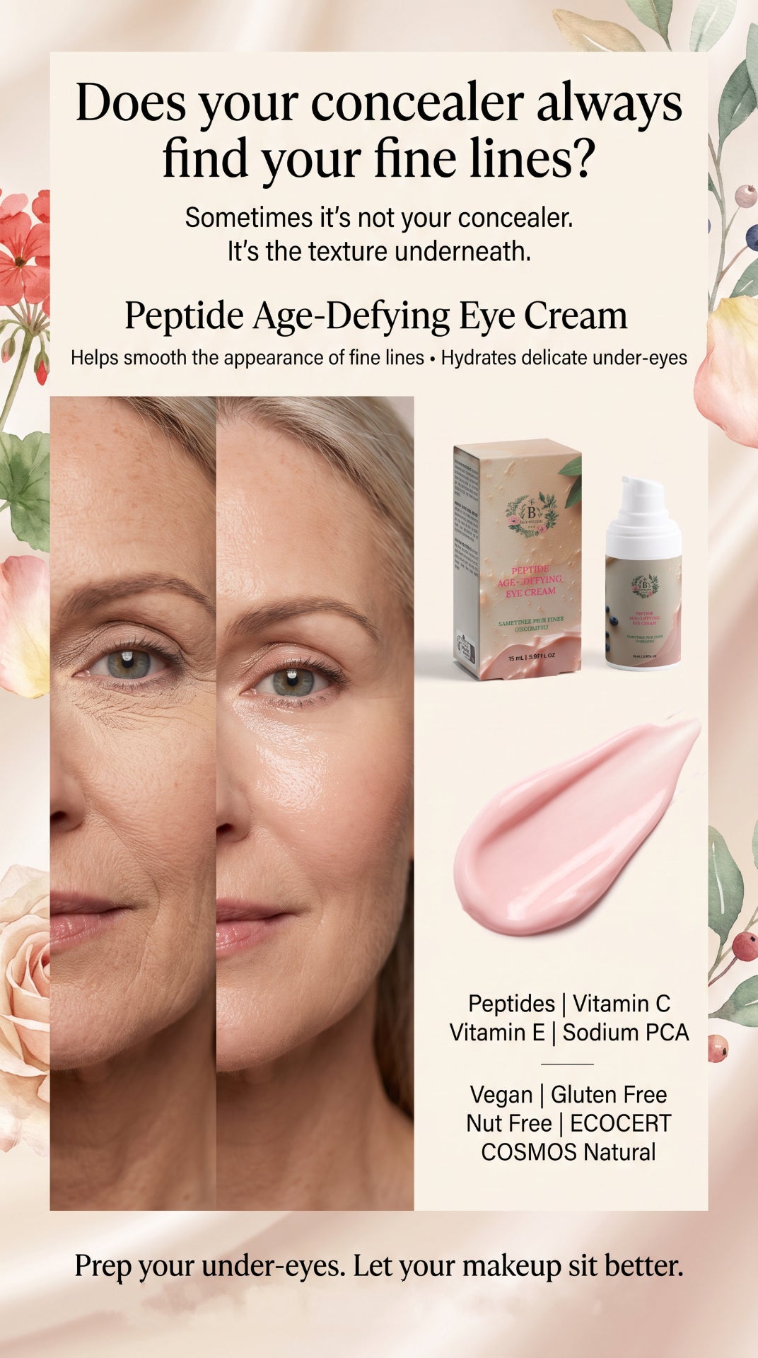 Hydrating peptide eye cream for dry, tired-looking under-eyes.